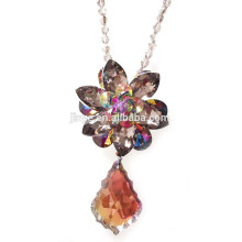 Big Bold Crysal Flower Pendant Statement Collar de disfraces